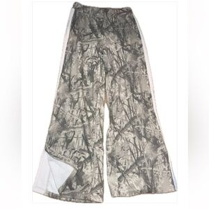 Grayson Threads | High-Split Wide Leg Camo Trousers/Sweatpants in Stone & Frost